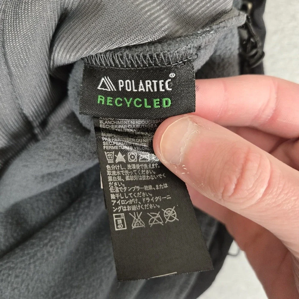 The North Face Vest‎ Mens Large Denali Full Zip Fleece Black Gray Polartec EUC